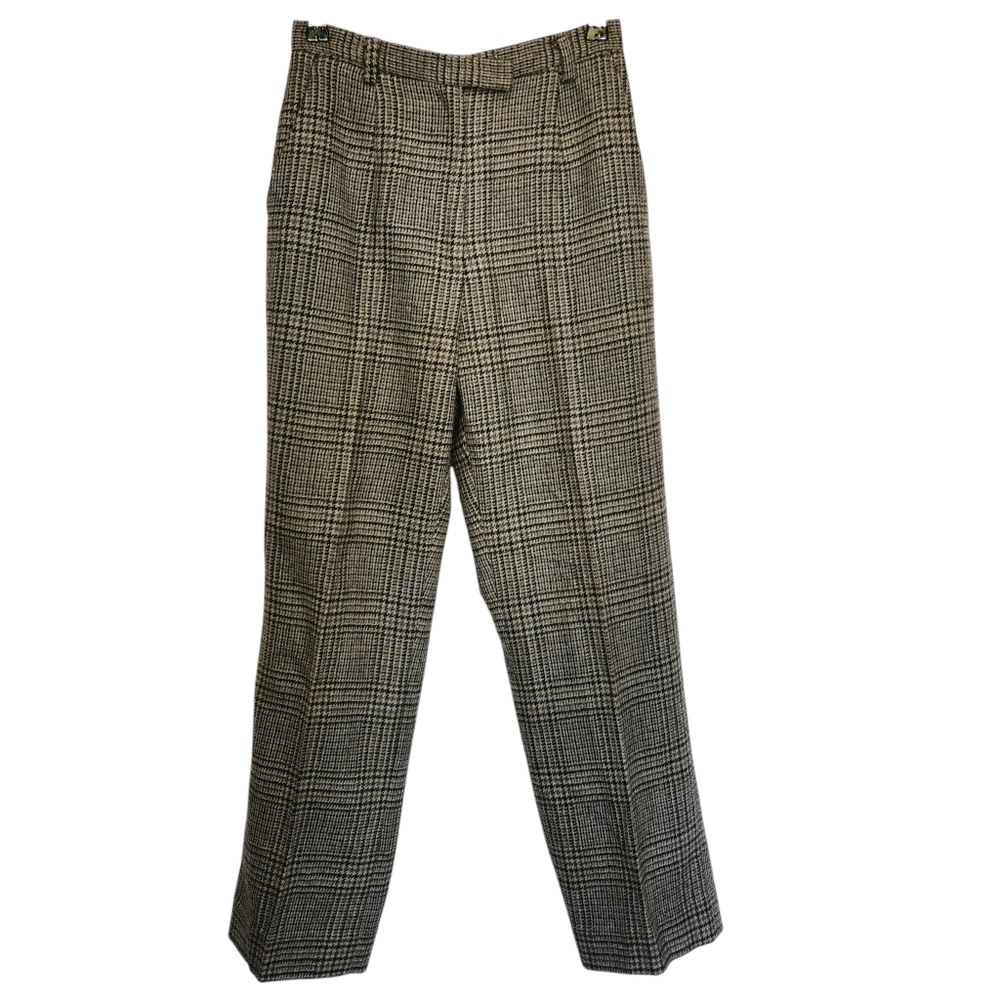 Pure Wool Glen Plaid Trousers Straight Leg Pant Sz 6 Amanda Smith Open To Offers